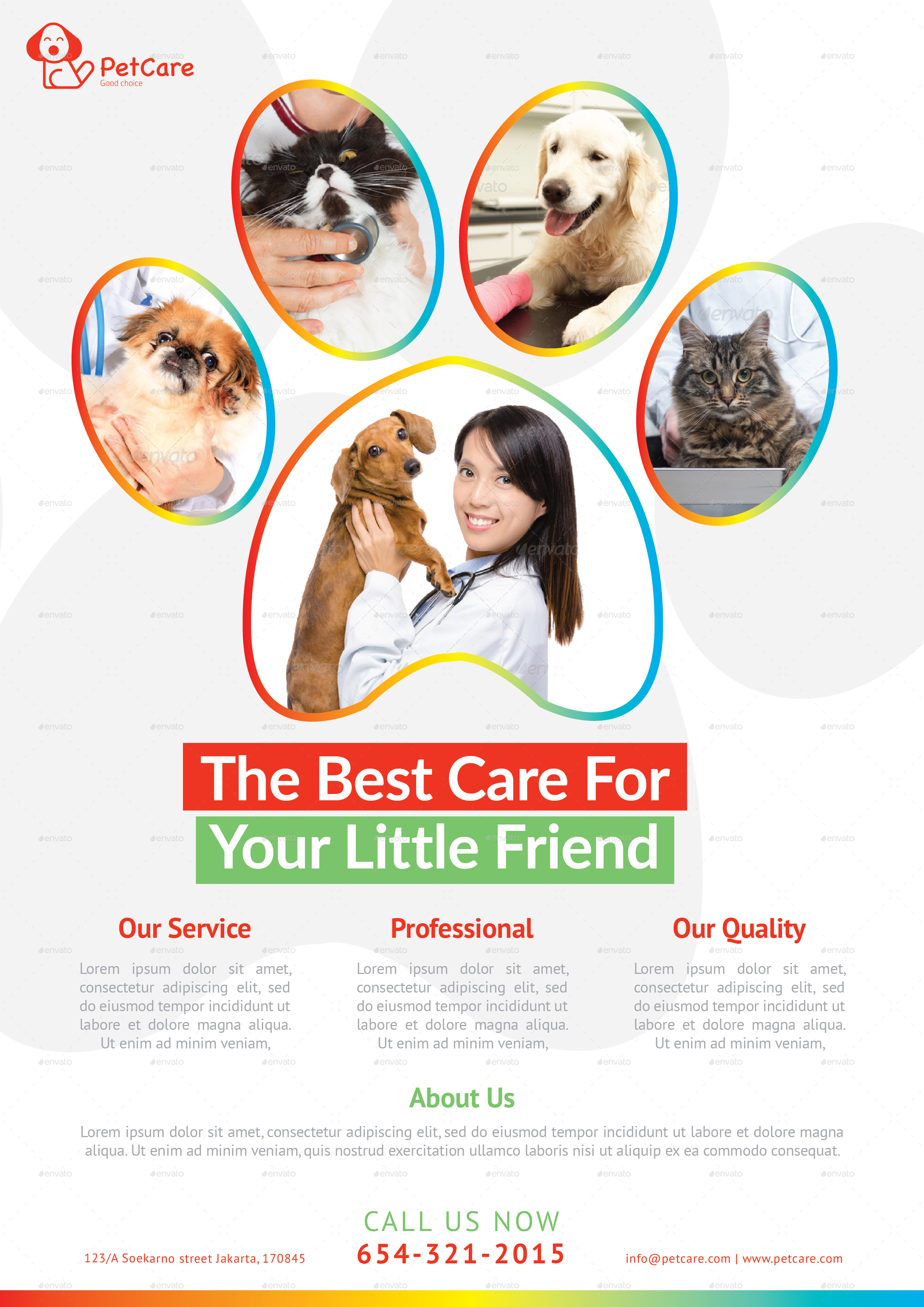 Bundle Flyer Pet Medical Care and Service Clinic by Benstudio73